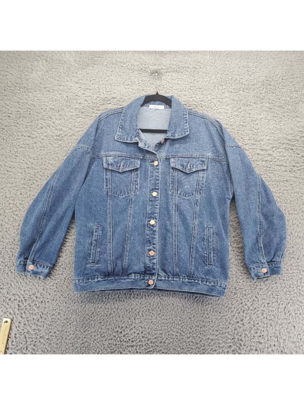 Canton Walker Jacket Womens Large Blue Classic Denim Cotton Blend *Read*